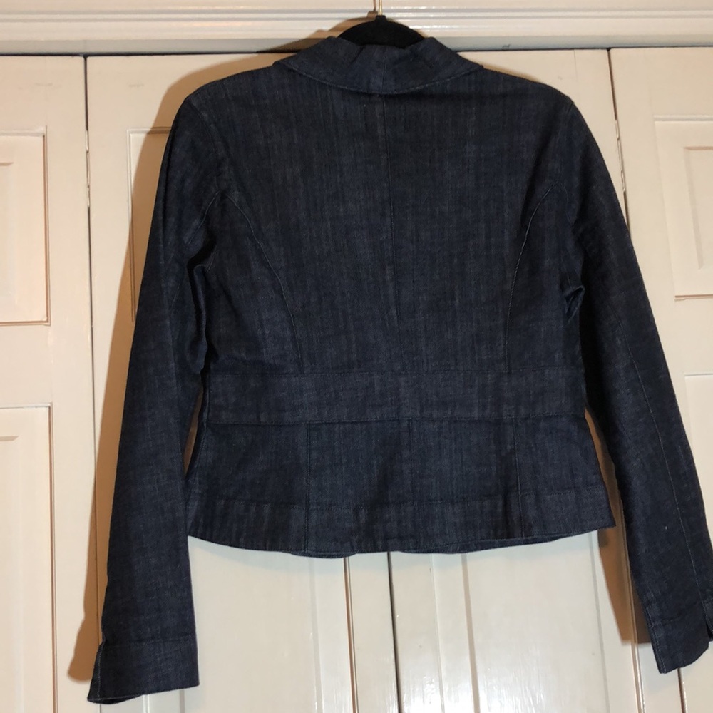 Whbm Structured Denim Jacket Single Button Sz 8 - image 4